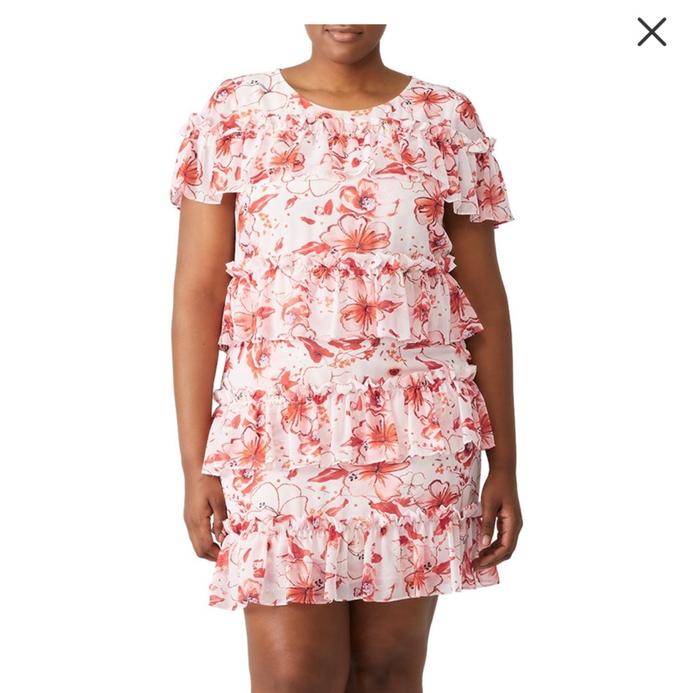 Badgley Mischka
Tiered Ruffle Floral Dress